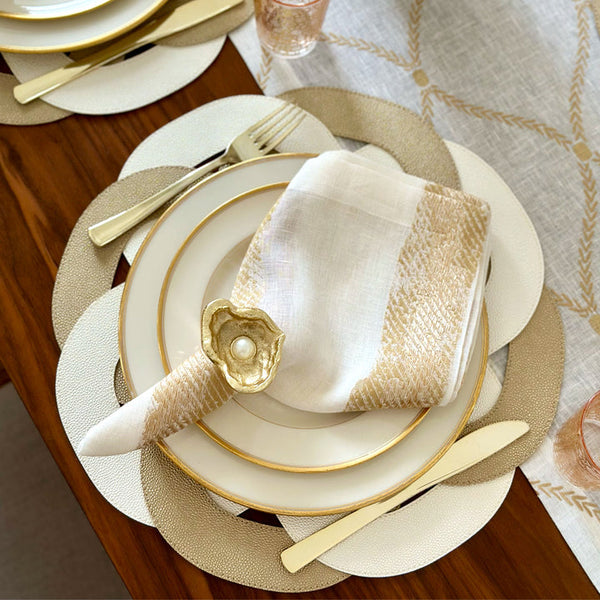 Primrose - Gold / Oyster Placemats (Set of 4)