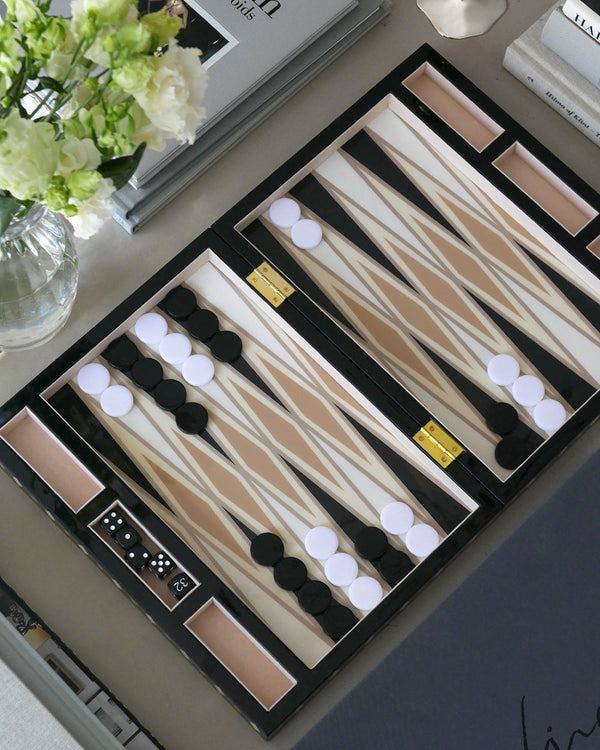 Lacquered - Backgammon Black Set