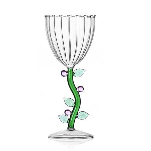Botanica - Optical Stemmed Glass Pink Flower