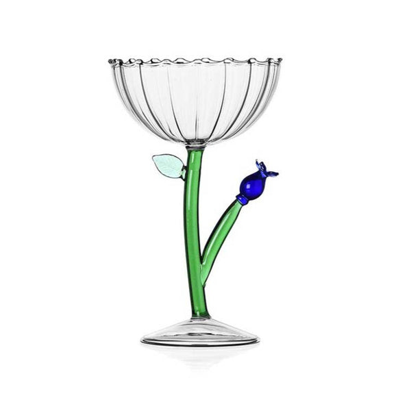 Botanica - Optical Champagne Bowl Blue Flower