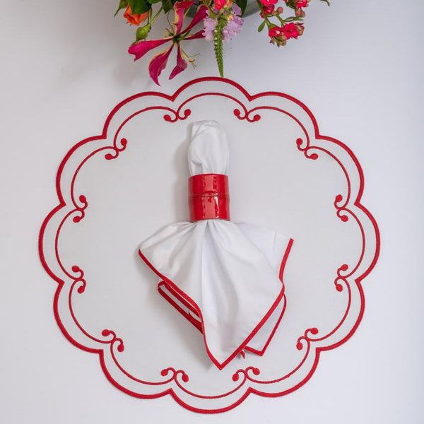 Royal - Round Placemats Red (Set of 4)