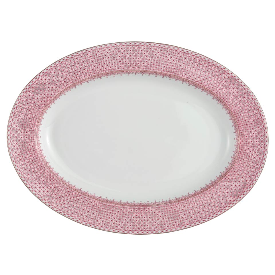 Lace - Pink - Oval Platter – Il’argento Registry