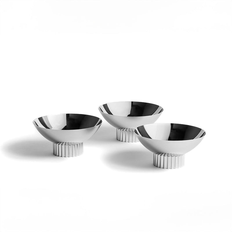 Striations - Trio Bowl Silver (Set of 3)