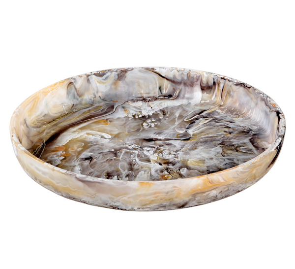 Signature - Round Platter Medium Mocha Swirl