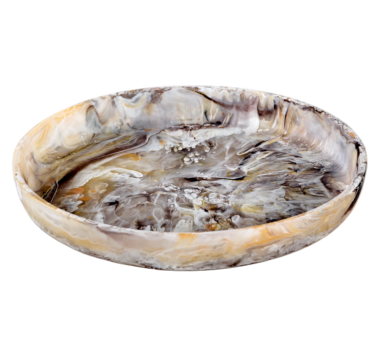 Signature - Round Platter Medium Mocha Swirl