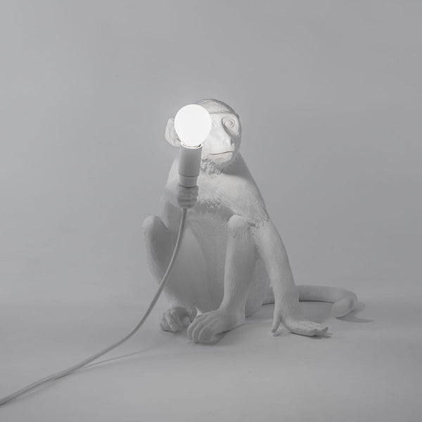The Monkey - Lamp Sitting Version White