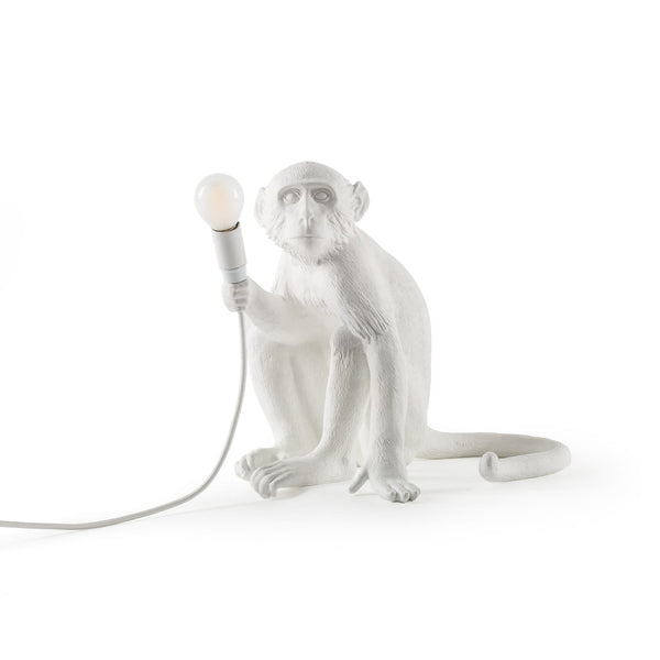 The Monkey - Lamp Sitting Version White