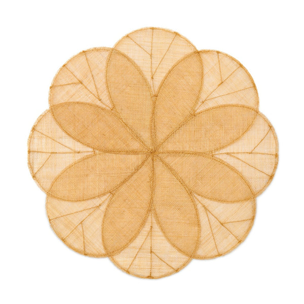 Sinamay - Flower Round Placemat Gold (Set of 4)