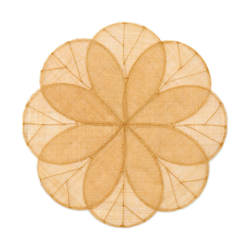Sinamay - Flower Round Placemat Gold (Set of 4)