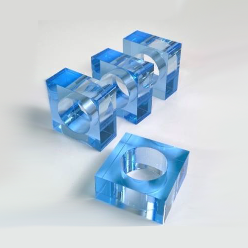 Lucite - Crystal Napkin Ring Bue (Set of 4)