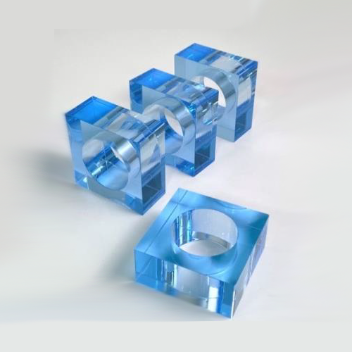 Lucite - Napkin Ring Blue (Set of 4)