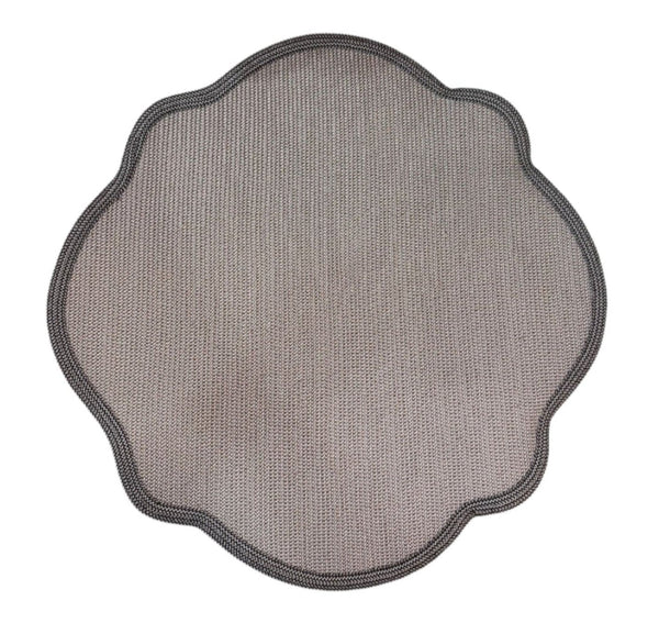 Monticello - Round Scallop Placemat Espresso / Sand (Set of 4)