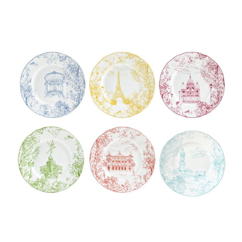 Tout Paris - Assorted salad Plates - Set of 6 (In the quantity box, write the "$" amount you want to gift)