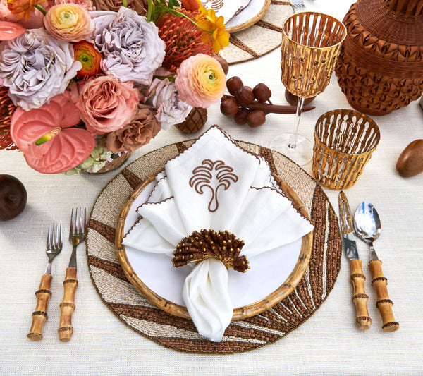 Royal Palm - Natural & Brown Placemat (Set of 4)