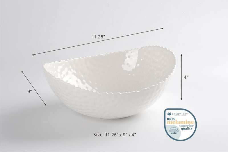 Waves - White - Large Oval Bowl