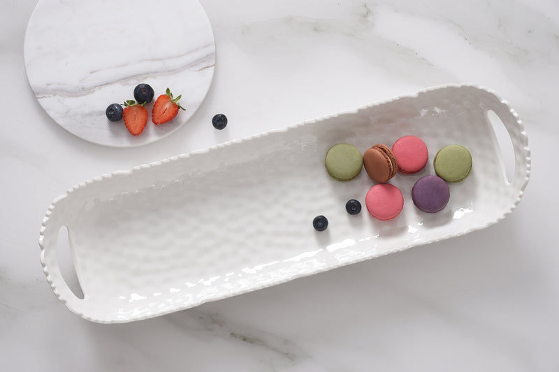 Waves - White - Long Tray with Handles