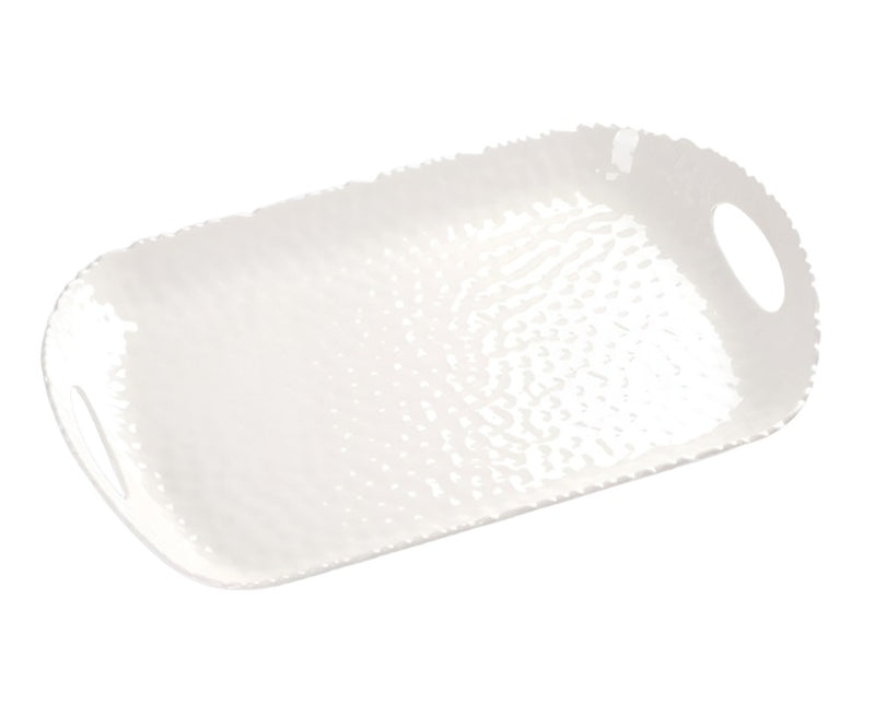 Waves - White - Rectangular Tray with Handles