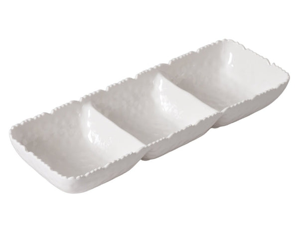 Waves - White - 3 Section Serving Piece