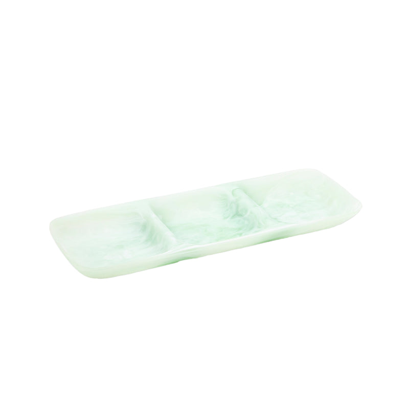 Everyday - 3 Part Rectangle Tray Medium Mint Swirl