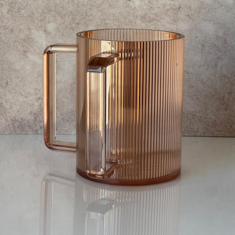Netilat Yadayim Cup - Champagne Ribbed Acrylic