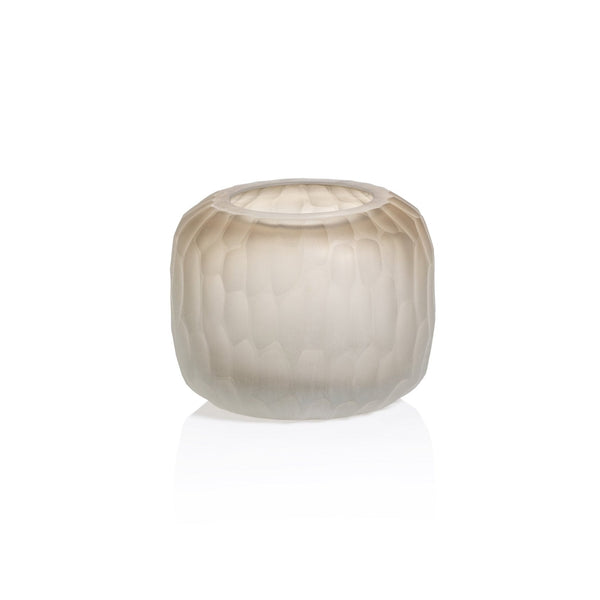 Vallees - Cut Glass Taupe Small Vase