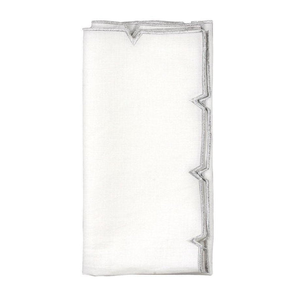 Divot - White & Silver Napkin (Set of 4)