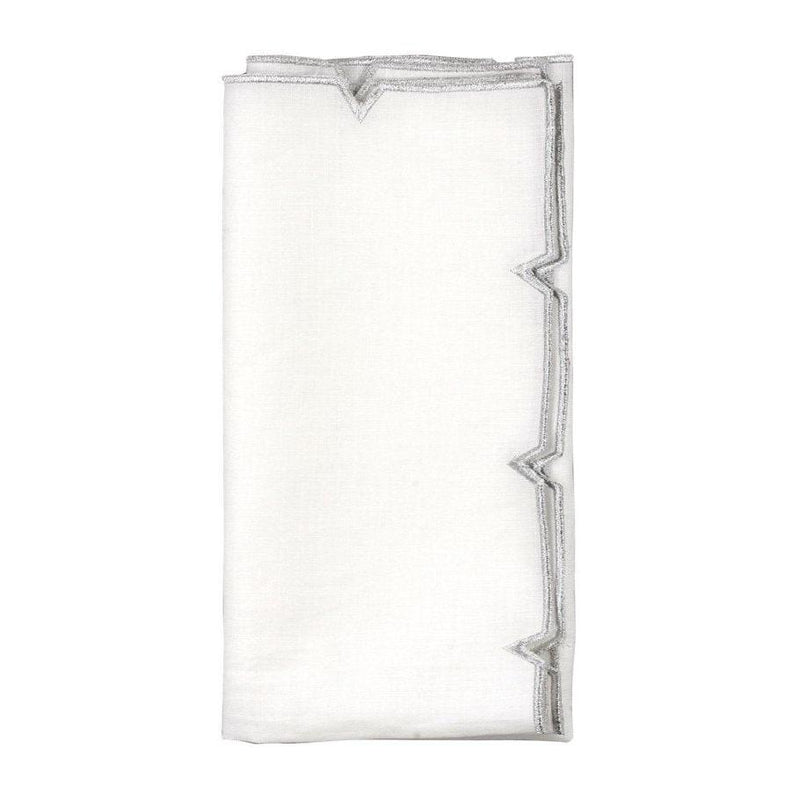 Divot - White & Silver Napkin (Set of 4)