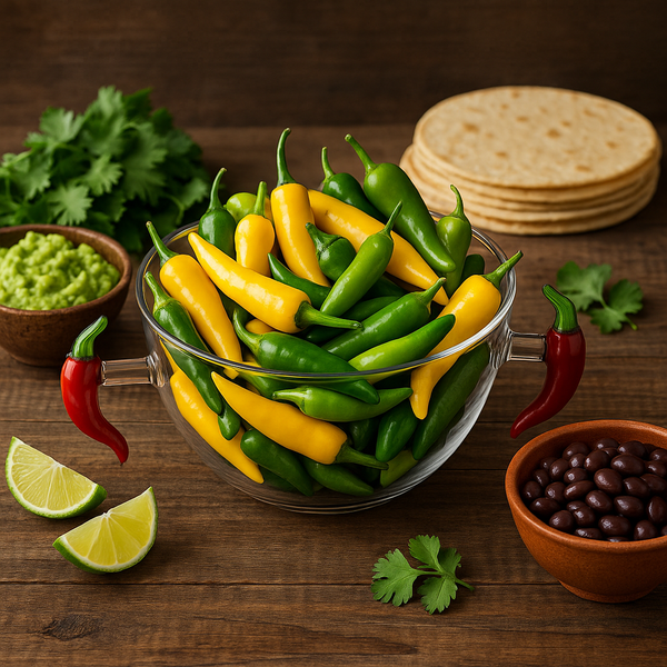 Bowl Chili Peppers con chiles amarillos y verdes - nuevo intento