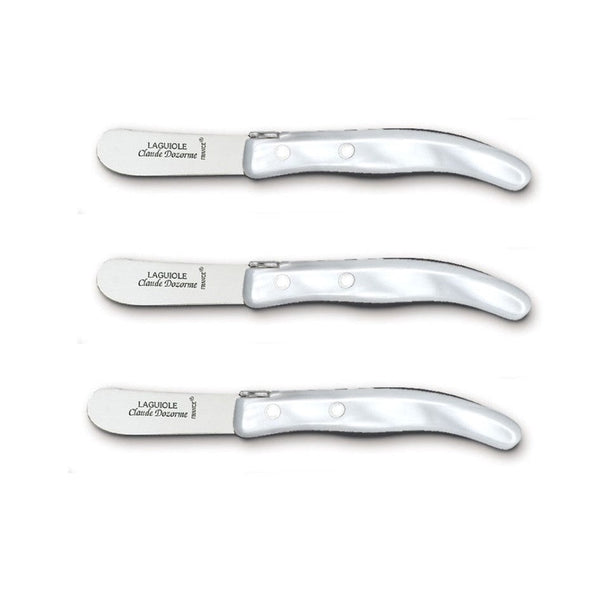 Berlingot - Small Butter Knife - White Handle (Set of 3)