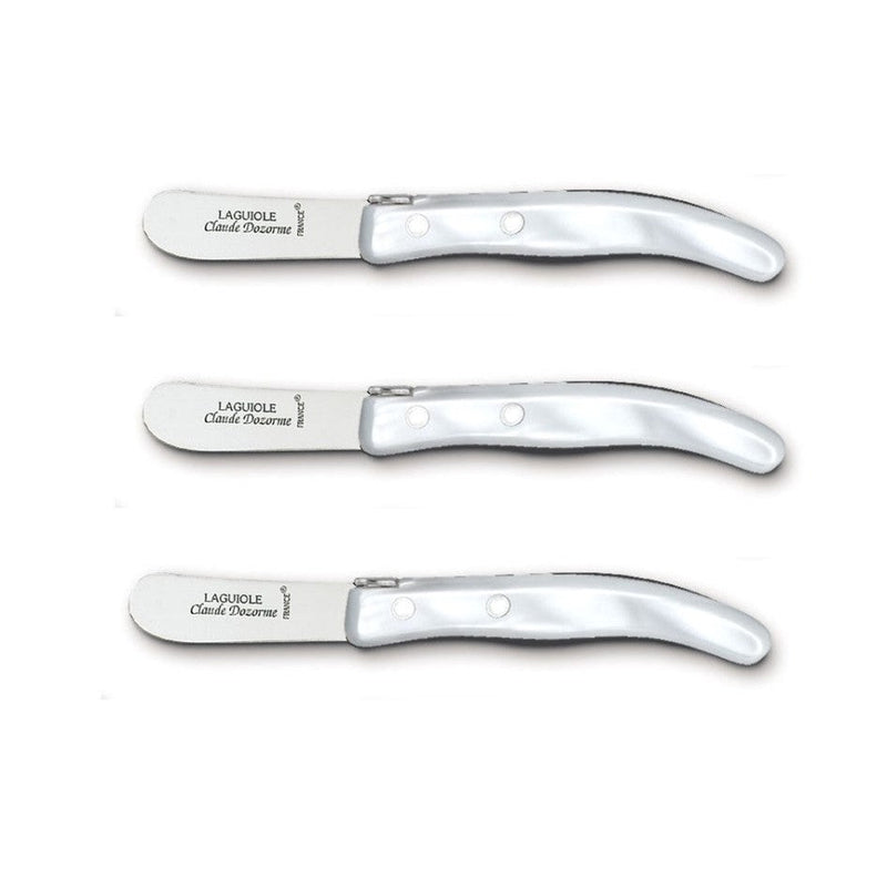Berlingot - Small Butter Knife - White Handle (Set of 3)