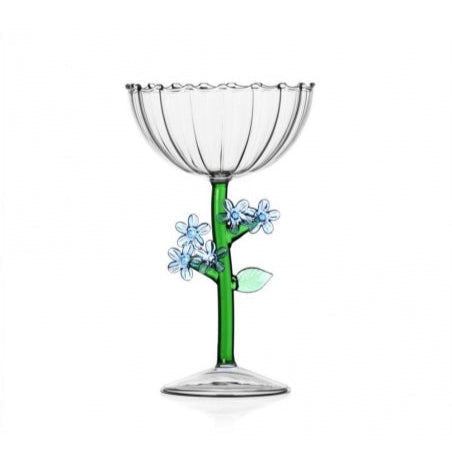 Botanica - Optical Champagne Bowl Light Blue Flower