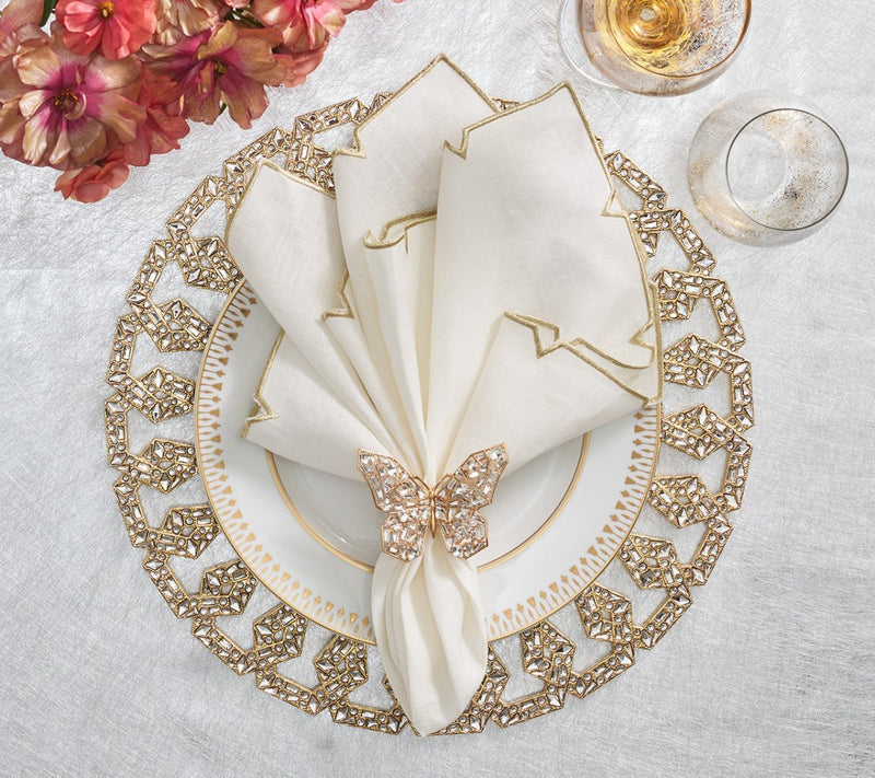 Divot - White & Gold Napkin (Set of 4)