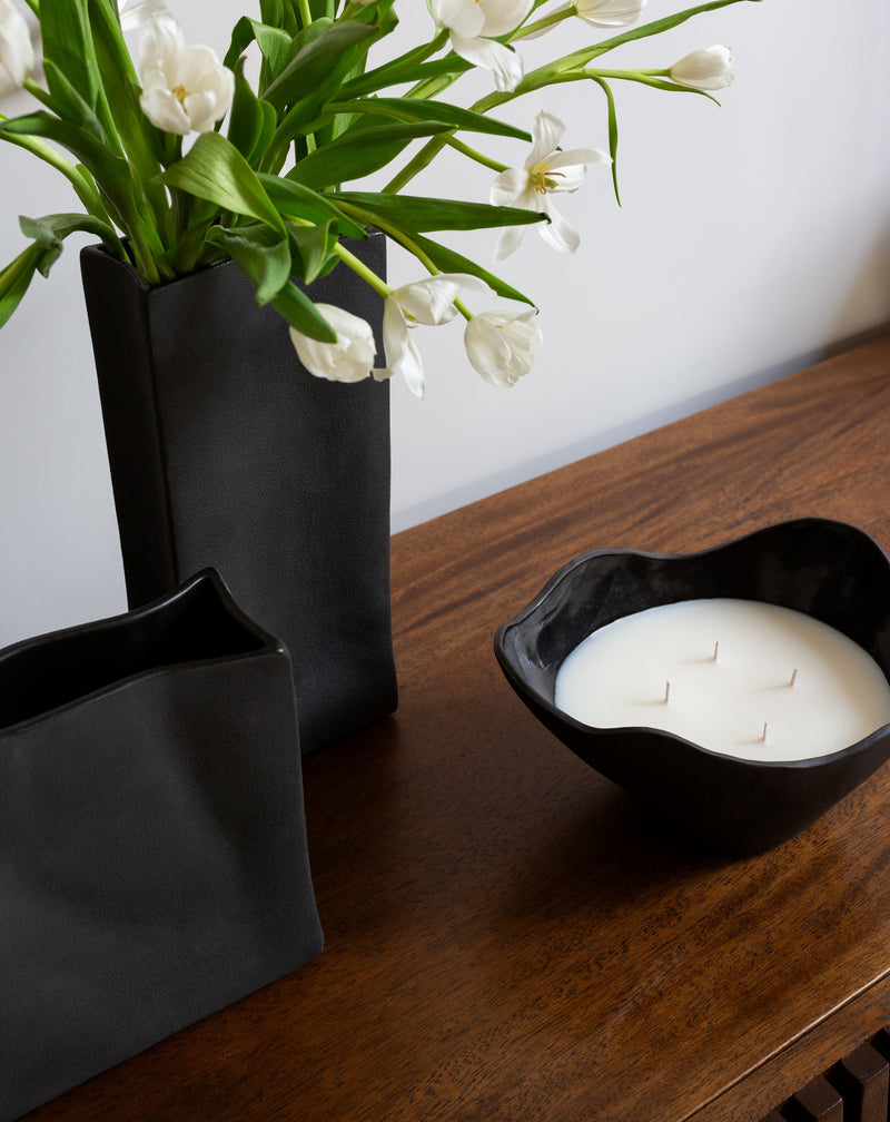 Rue - Wide Noir Vase