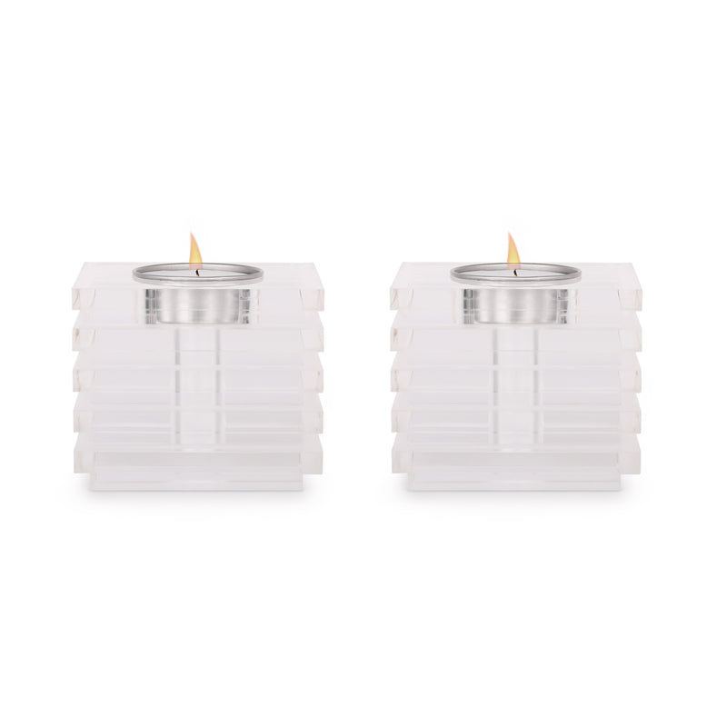 Cascade - Duo Candle Holder Clear (Set of 2)