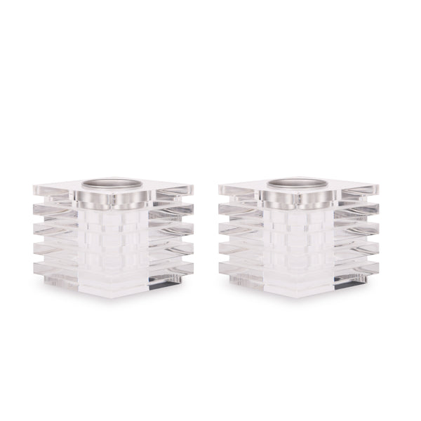 Cascade - Duo Candle Holder Clear (Set of 2)