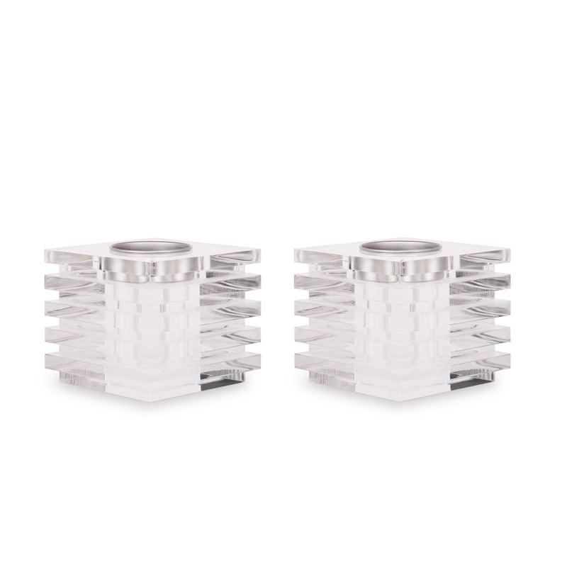 Cascade - Duo Candle Holder Clear (Set of 2)