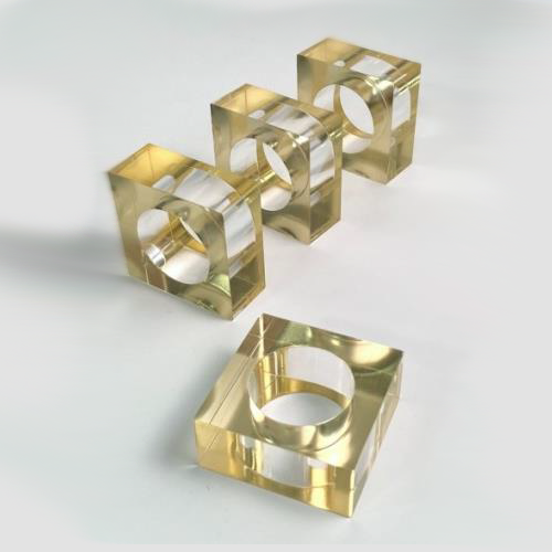 Lucite - Crystal Napkin Ring Gold (Set of 4)