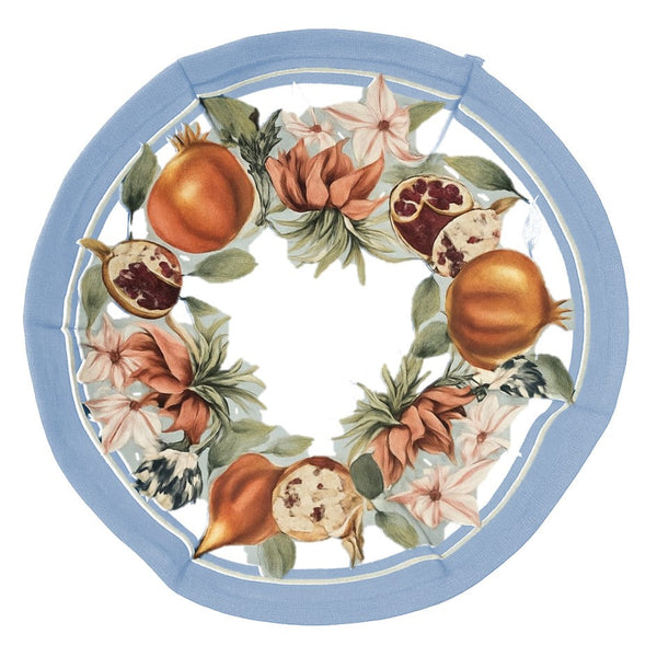 Pomegranate - P04 Bread Basket White / Light Blue