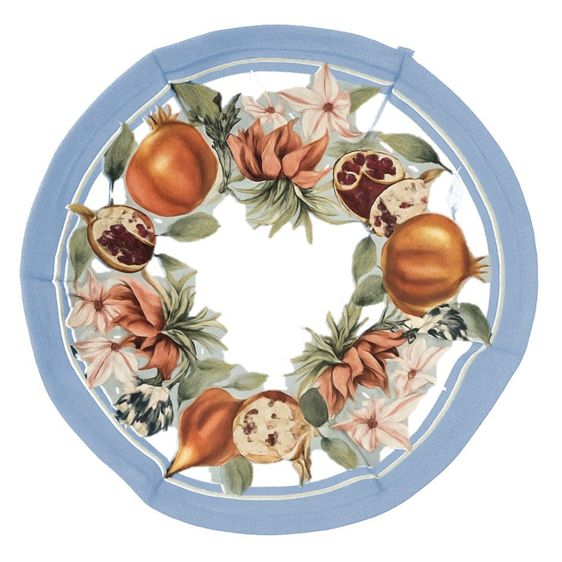 Pomegranate - P04 Bread Basket White / Light Blue