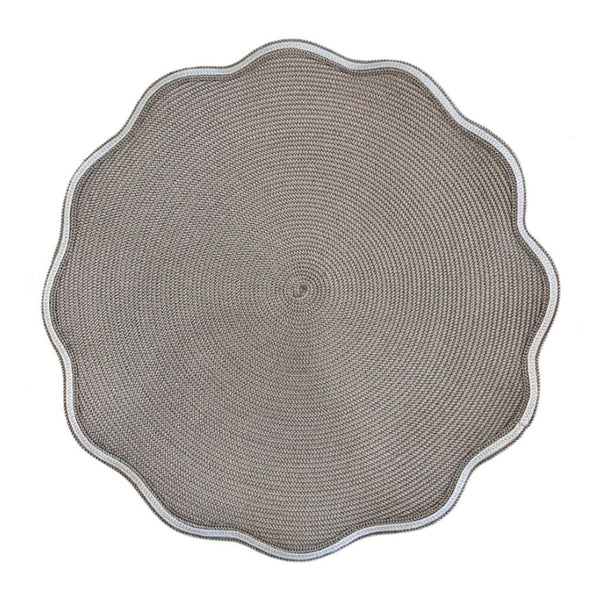 Piped - Trim Round Scallop Placemat Idus (Set of 4)