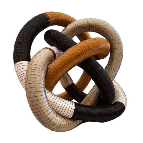 Fabric Knot - Silver / Black / Orange / White Large