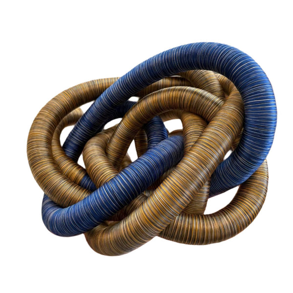 Fabric Knot - Blue / Brown Large