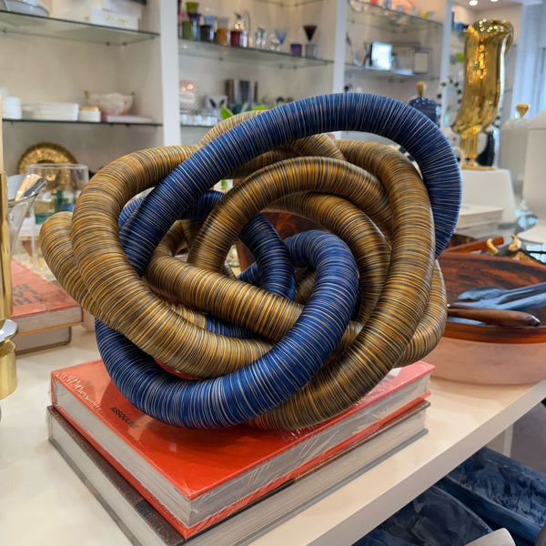 Fabric Knot - Blue / Brown Large