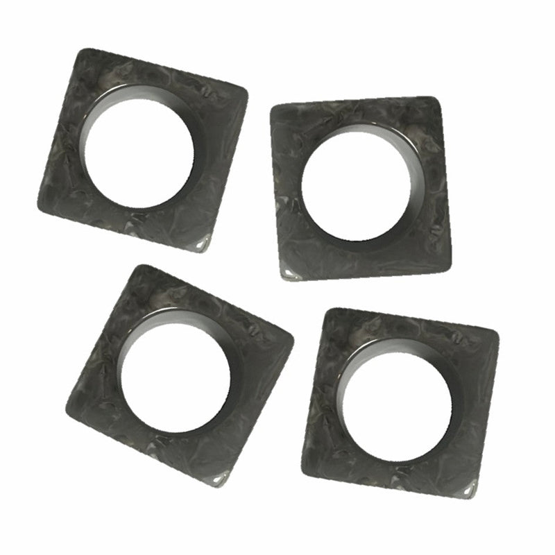Cube - Napkin Rings Square Gray Marble (Set of 4)