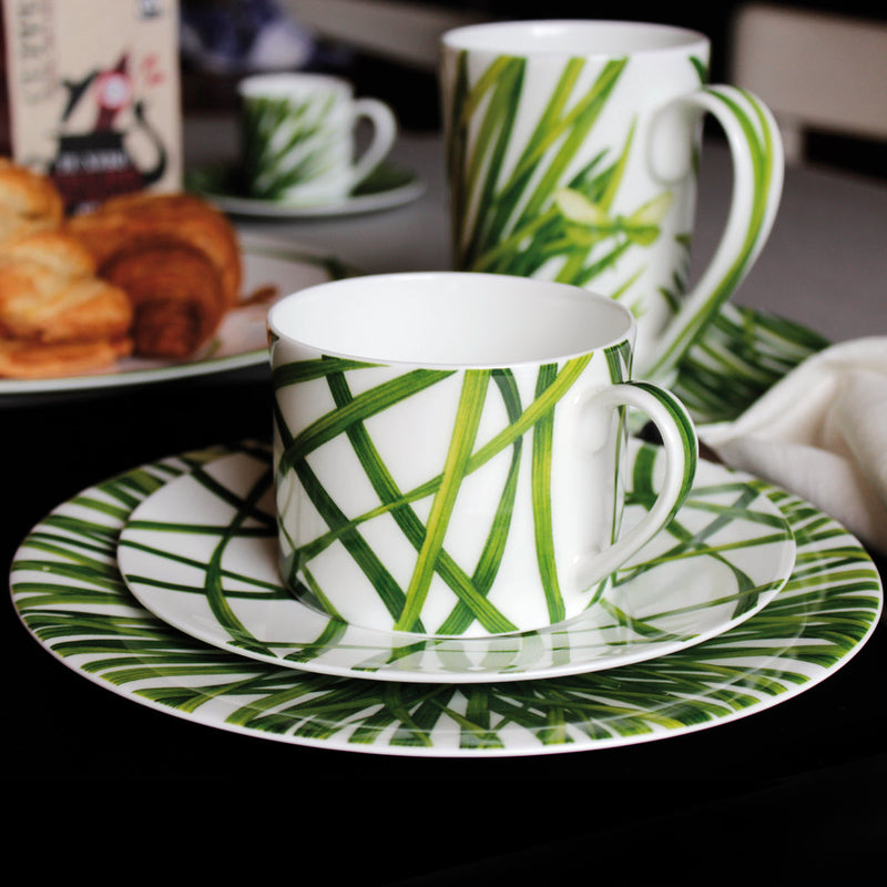 Life in Green - Tea/Coffee Cup with Saucer (Set of 4)