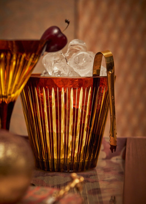 Prism - Ice Bucket & Tongs Amber
