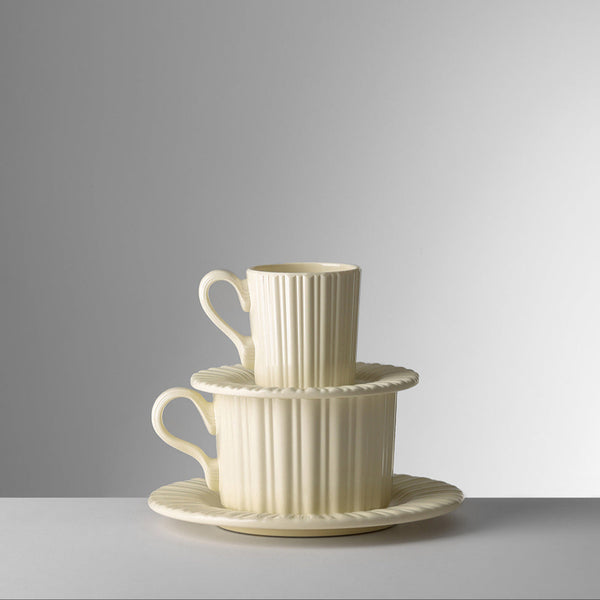 Lucilla - Espresso Cup & Saucer Ivory (Set of 2)