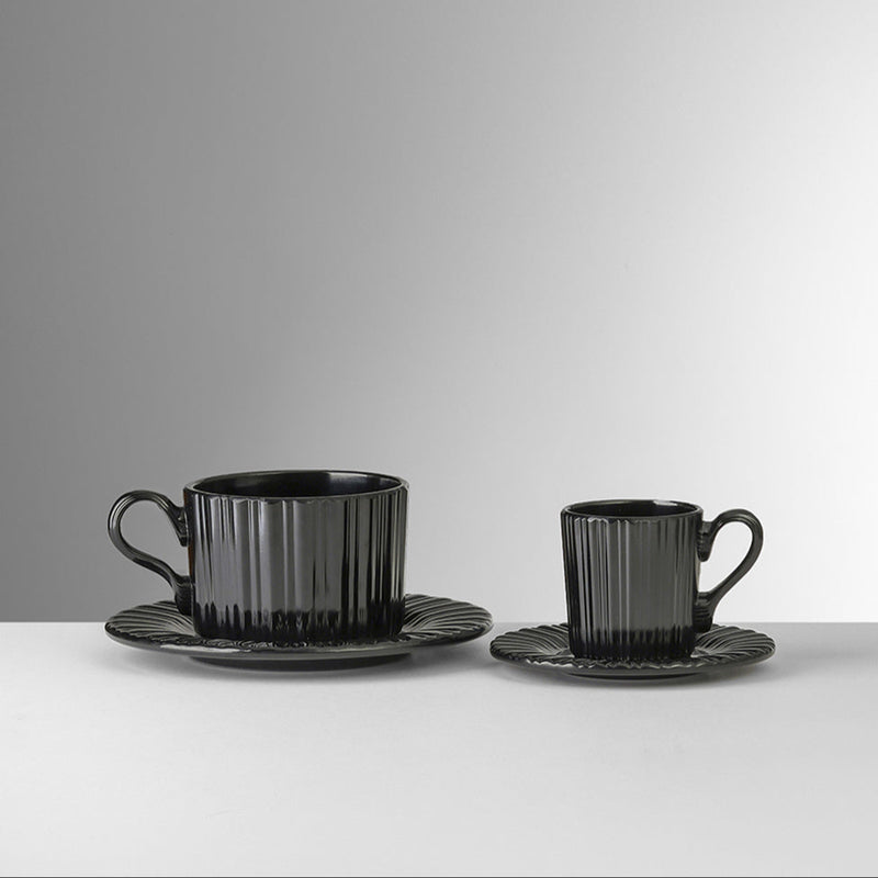 Lucilla - Espresso Cup & Saucer Black (Set of 2)