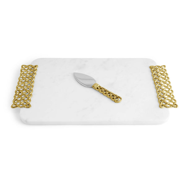 Love Knot - Cheese Board Marble Gold with Spreader