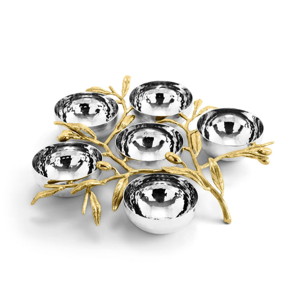 Olive - Branch Gold Seder Plate